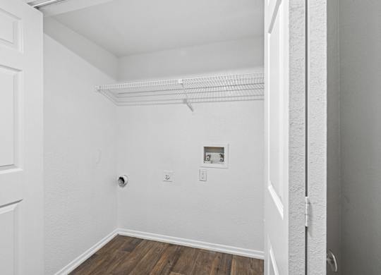 Copper Canyon Apartments in Bedford, TX, unit B1 Washer Dryer Connection Closet