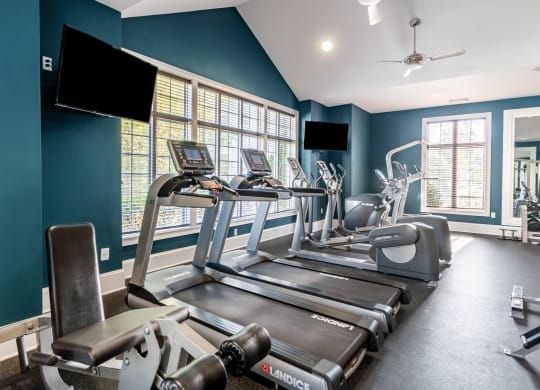 Cardio Equipment at the Fitness Center at Ultris Courthouse Square Apartment Homes in Stafford, Virginia, VA