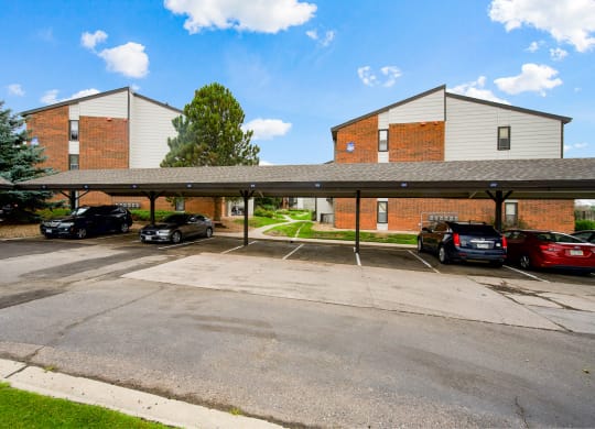 Greensview Apartments Community Buildings Exterior and Carports in Aurora, Colorado, CO