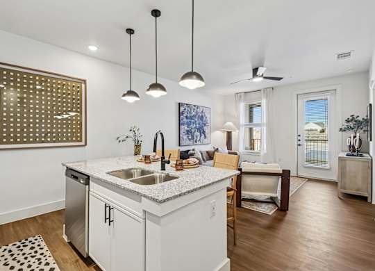 Model Unit kitchen in Chapel Park Apartments in Waco, TX