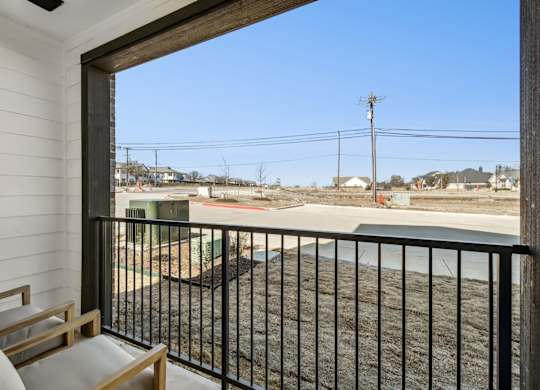 Model Unit balcony in Chapel Park Apartments in Waco, TX