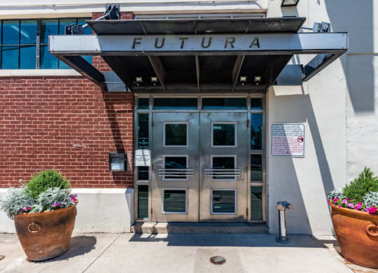 a building with the words future on the front of it