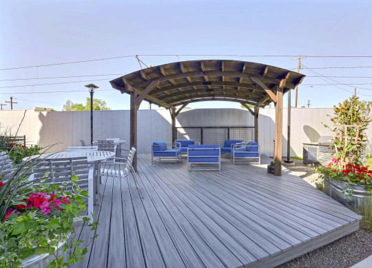 Community Deck at 3333 Elm Street Lofts in Deep Ellum, Dallas, Texas, TX