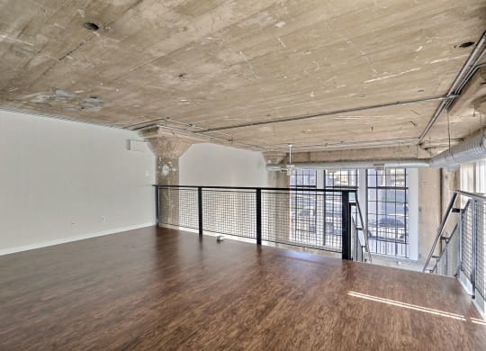 Mezzanine View at Adam Hats Lofts in Deep Ellum, Dallas, Texas, TX