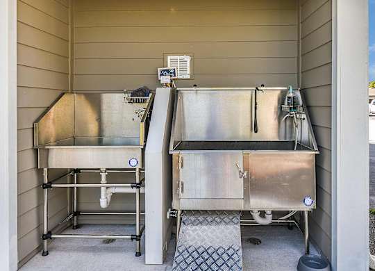Pet washing station to keep your furry friends clean at Dunedin Commons Apartments in Dunedin FL