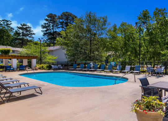 take a dip in our resort style pool at Dunwoody Pointe in Sandy Springs, GA