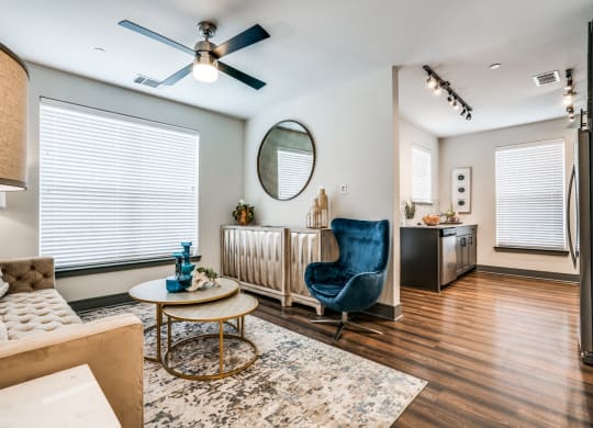 2 Bedroom: Living Room at Epoch on Eagle Apartments in Denton, TX