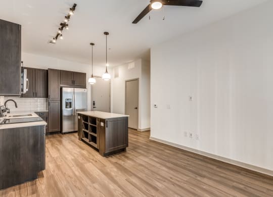 Contemporary Living and Kitchen Interior at Era Apartment in Denton, TX