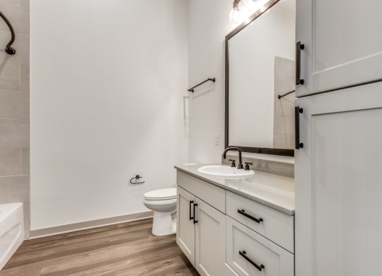 Clean and Bright Bathroom at Era Apartment in Denton, TX