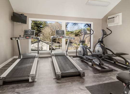 Fitness Center at Poplar Place Apartments in Carrboro, NC