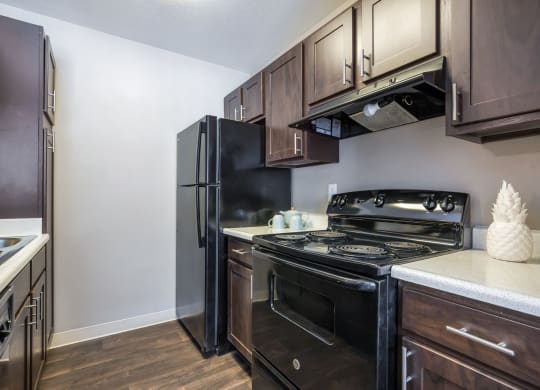 Model Unit Kitchen at Greensview Apartments in Aurora, Colorado, CO