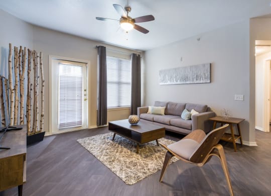 Model Unit Living Room at Greensview Apartments in Aurora, Colorado, CO