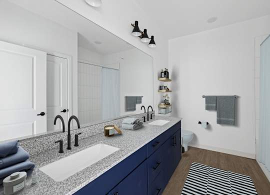Hillside on Parmer Lane Apartment in Austin Tx Model Unit bathroom
