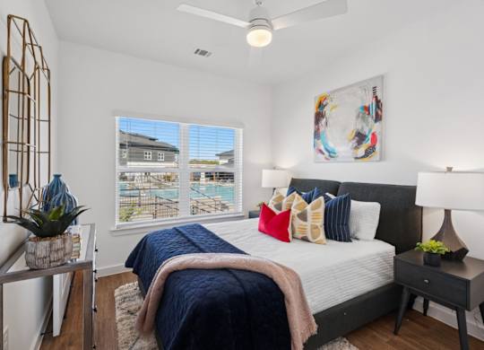 Hillside on Parmer Lane Apartments in Austin Tx model unit bedroom