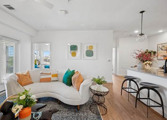 Hillside on Parmer Lane Apartments in Austin Tx model unit Living Room