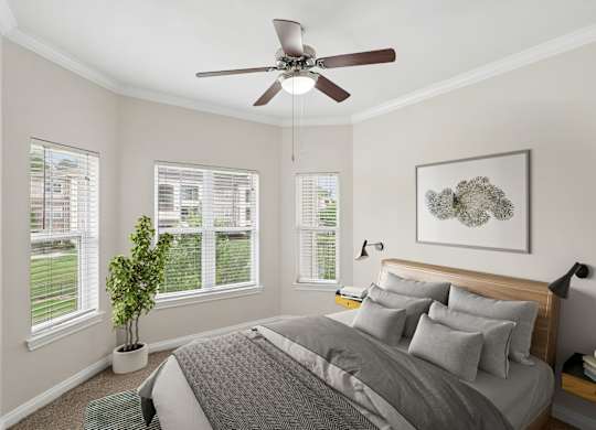 Timbergrove virtually staged bedroom at Hilltops in Conroe, TX