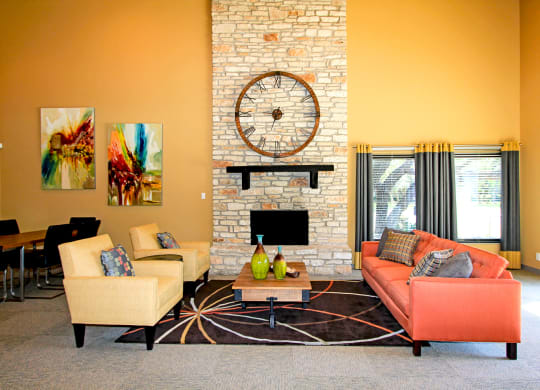 leasing office with two couches at Westdale Parke in Austin, TX