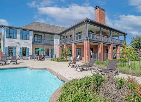 Side view of the pool that is behind the leasing office at Ultris Island Park in Shreveport, LA