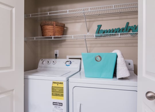 Model Laundry Room at Island Park Apartments in Shreveport, Louisiana, LA