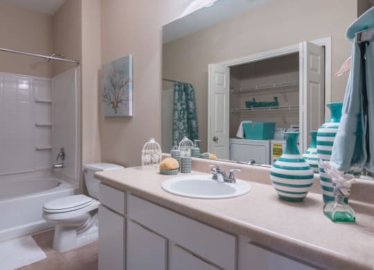 Model Bathroom at Island Park Apartments in Shreveport, Louisiana, LA