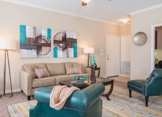 Model Living Room at Island Park Apartments in Shreveport, Louisiana, LA