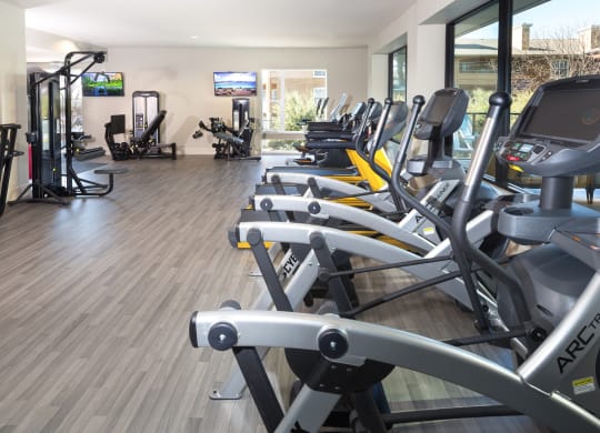 gym with cardio equipments at Knox Heights in Dallas, TX