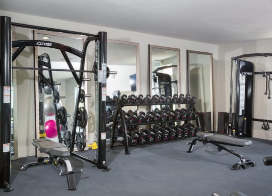 fitness center at Knox Heights in Dallas, TX