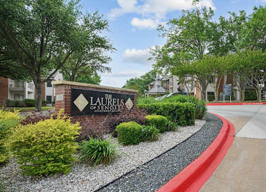 Property sign at Laurels of Sendera in Arlington, TX