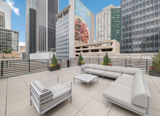 Rooftop Patio Seating at Mid Elm Lofts - Deep Ellum Lofts, Dallas, Texas, TX