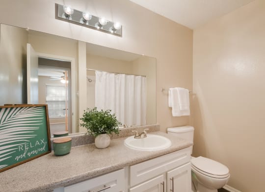 Model Bathroom at Vista Crossing Apartments in San Antonio, TX