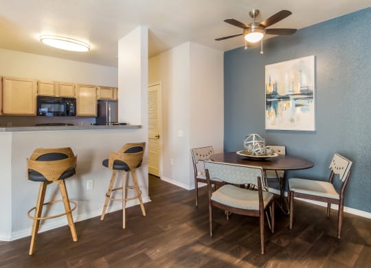Kitchen and Dining Room at Greensview Apartments in Aurora, Colorado, CO
