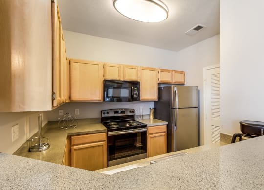Model Unit Kitchen at Greensview Apartments in Aurora, Colorado, CO