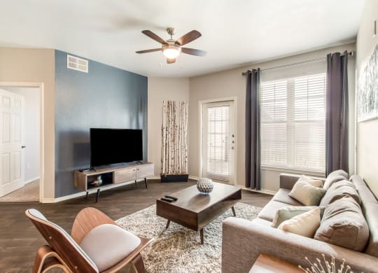 Model Unit Living Room at Greensview Apartments in Aurora, Colorado, CO