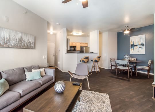 Model Unit Living Room at Greensview Apartments in Aurora, Colorado, CO