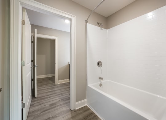 Model 3 Bathroom Shower Area at Capital Grand Apartments in Tallahassee, FL