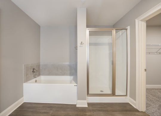 Model 2 Bathroom Tub and Stand-Alone Shower at Capital Grand Apartments in Tallahassee, FL