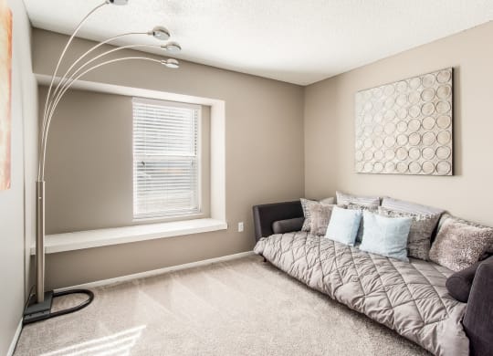 Model Unit Bedroom at Greensview Apartments in Aurora, Colorado, CO