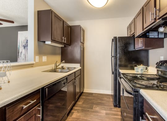 Model Unit Kitchen at Greensview Apartments in Aurora, Colorado, CO