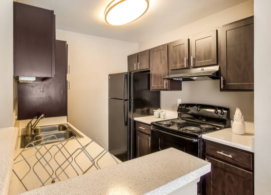 Model Unit Kitchen at Greensview Apartments in Aurora, Colorado, CO