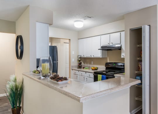 Kitchen Area at Poplar Place Apartments in Carrboro, NC