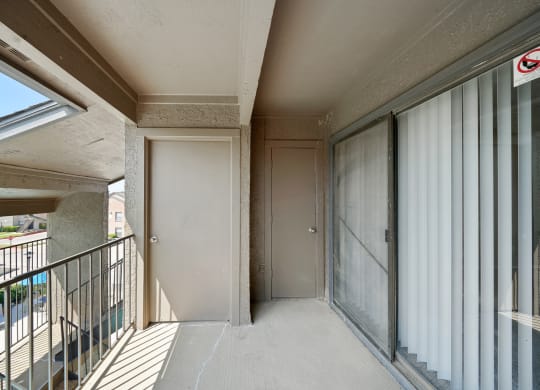 Unit Balcony with Storage at Polaris Apartment Homes in Irving, Texas, TX