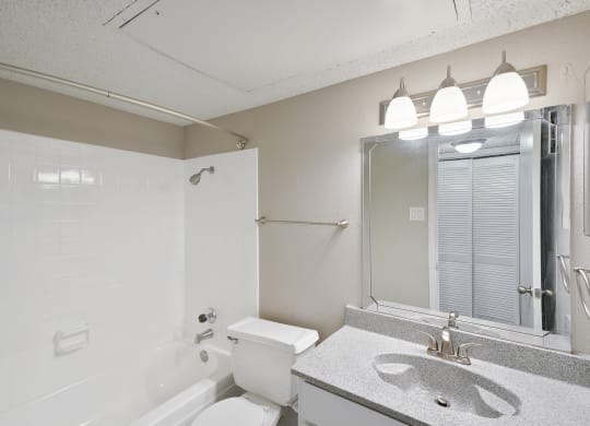 Unit Bathroom at Polaris Apartment Homes in Irving, Texas, TX