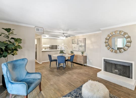 Model Living Room at Davenport Apartments in Dallas, TX