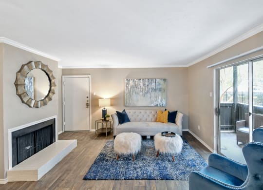 Model Living Room at Davenport Apartments in Dallas, TX