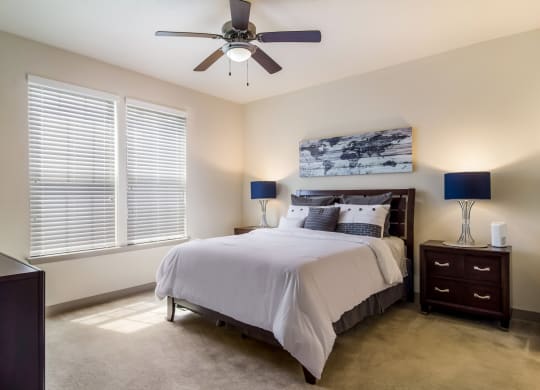 Bedroom with a ceiling fan at Oakleaf Plantation in Jacksonville, FL