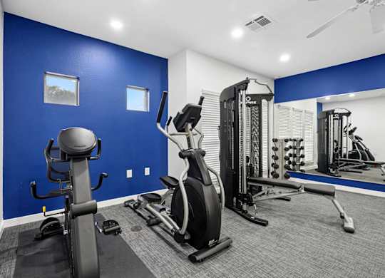 Fitness center at On the Green in Austin, TX