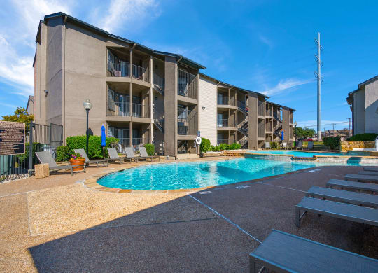 Pool and Sundeck at Polaris Apartment Homes in Irving, Texas, TX