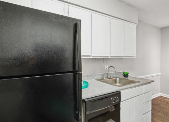 Bright and modern kitchen with ample counter space at Pine Village North in Smyrna, GA