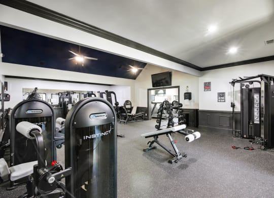 the gym at Grand Reserve at Columbus Apartments in Columbus, Georgia, GA
