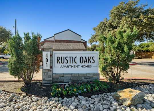 Rustic Oaks Apartments in Wylie, Tx Property Sign